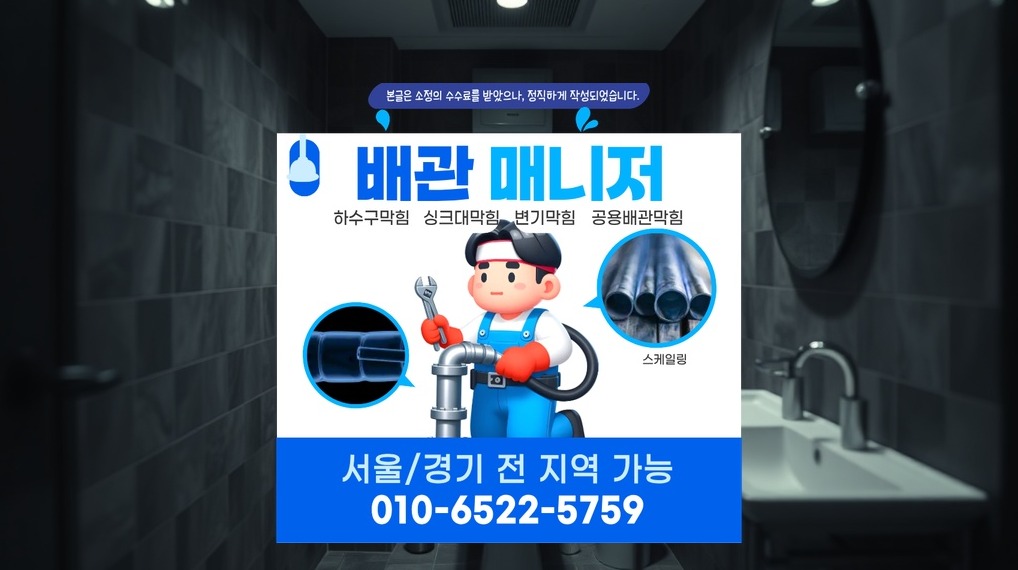 부평 일신동 배관막힘 실제 작업 현장 1